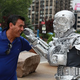 Illustration for article titled Terminators T-800 Walks the Streets of Brooklyn